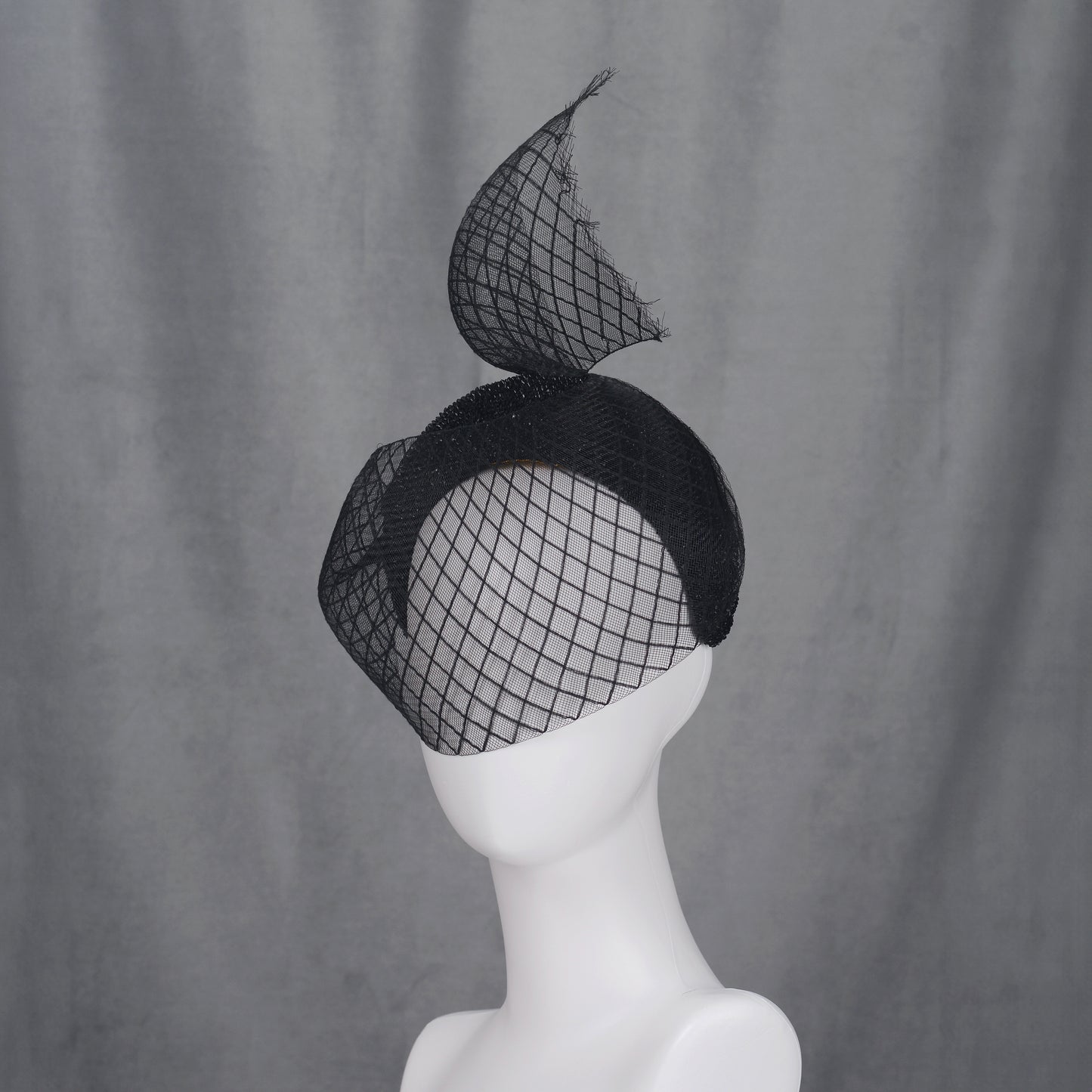 The Countess - Black Sweeping Veiled Headband Headpiece