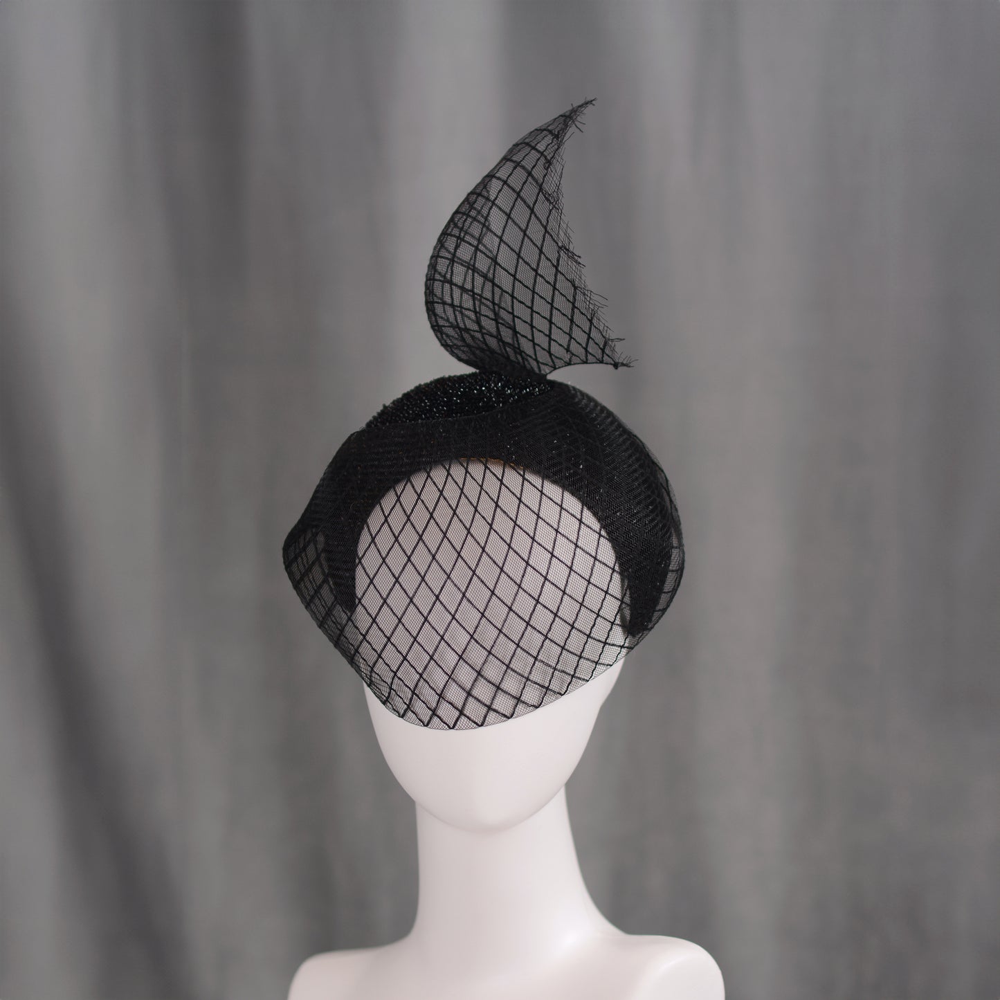 The Countess - Black Sweeping Veiled Headband Headpiece