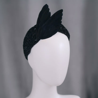 Hex - Black Bird Wing Turban Headband