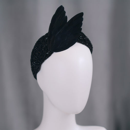 Hex - Black Bird Wing Turban Headband