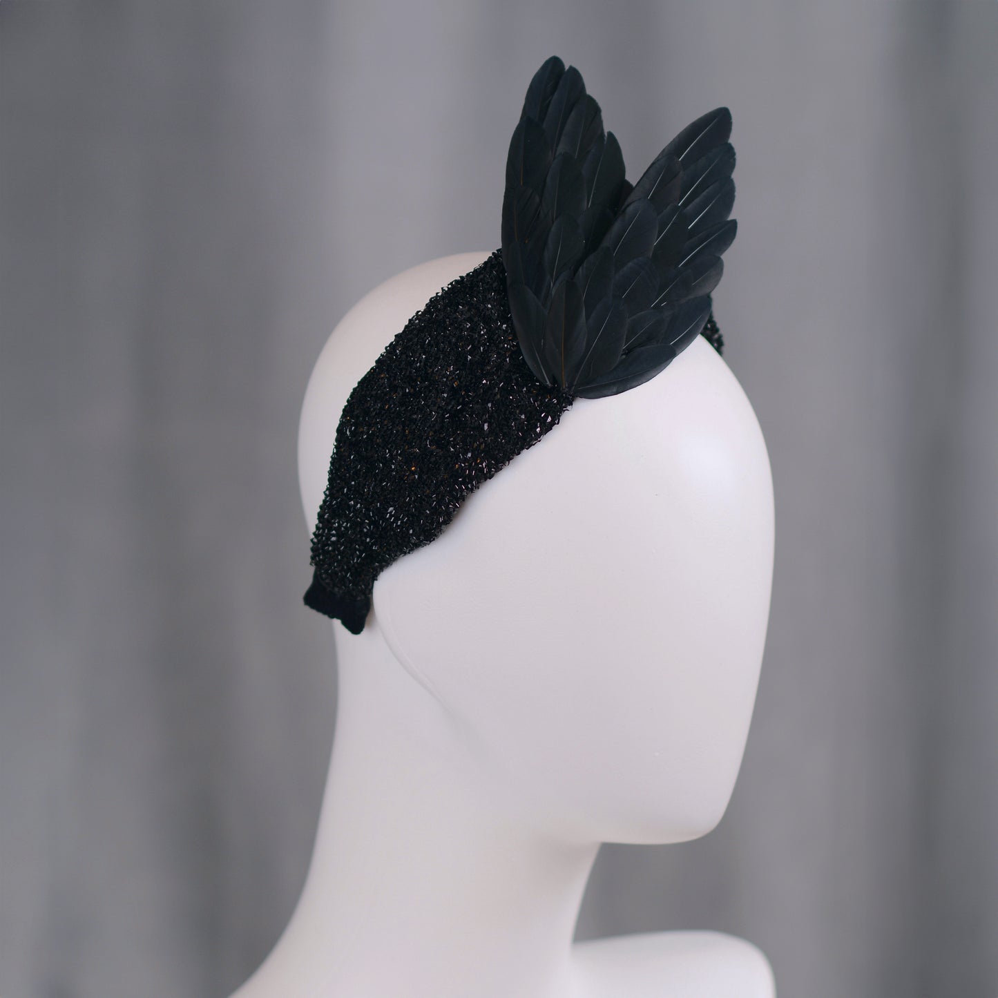 Hex - Black Bird Wing Turban Headband