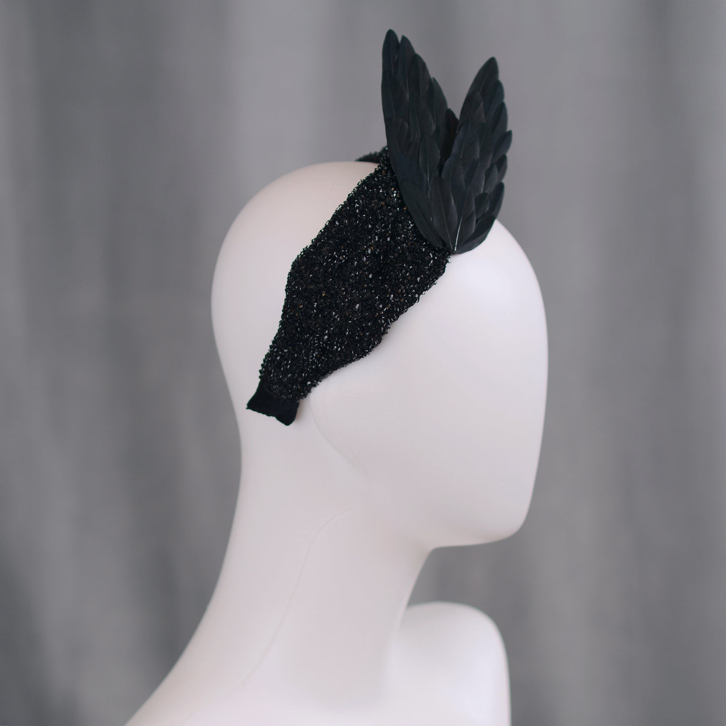 Hex - Black Bird Wing Turban Headband