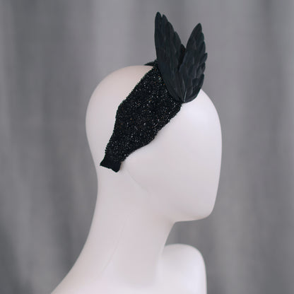 Hex - Black Bird Wing Turban Headband