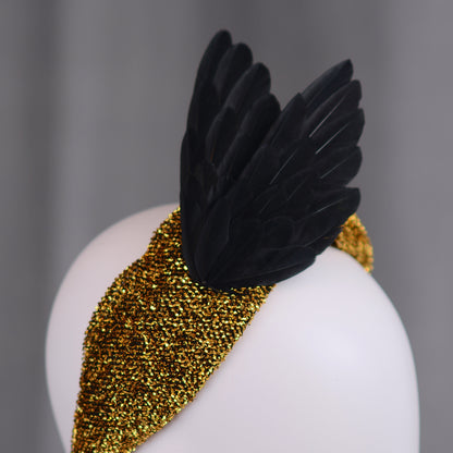 Hex - Black Bird Wing Turban Headband