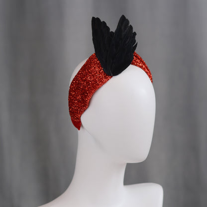 Hex - Black Bird Wing Turban Headband