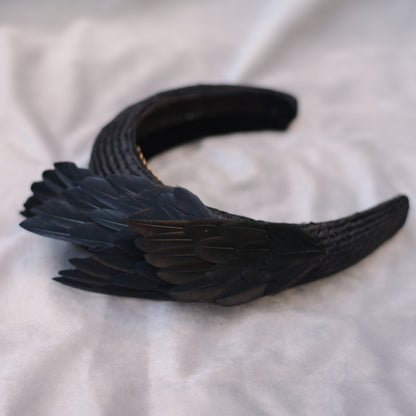 Ophelia - Black Bird Wing Headband