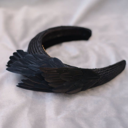 Ophelia - Black Bird Wing Headband