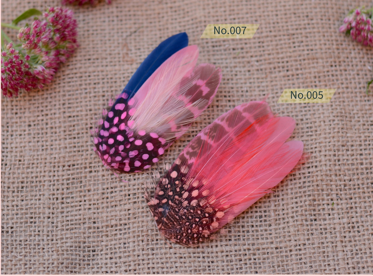 Pink Feather Hair Clips