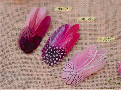Pink Feather Hair Clips