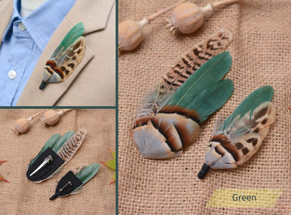 Pheasant Feather Hair Clip in Blue, Teal or Green