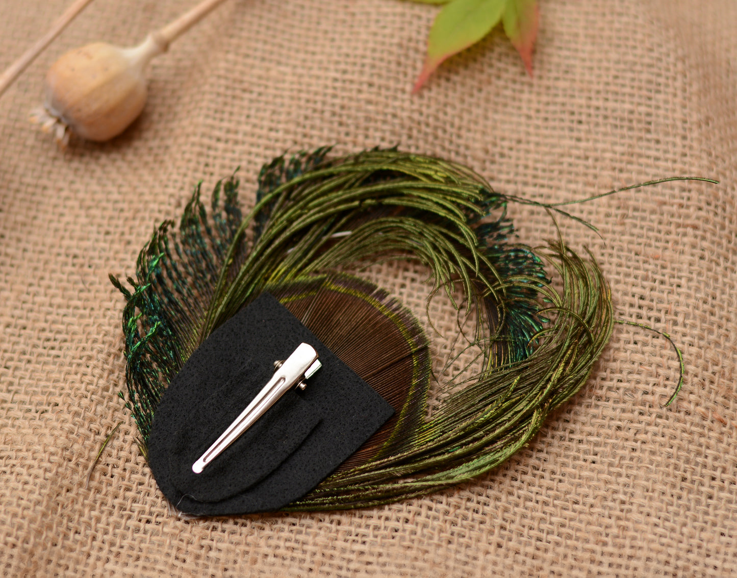 Peacock Feather Hair Clip Fascinator No.90