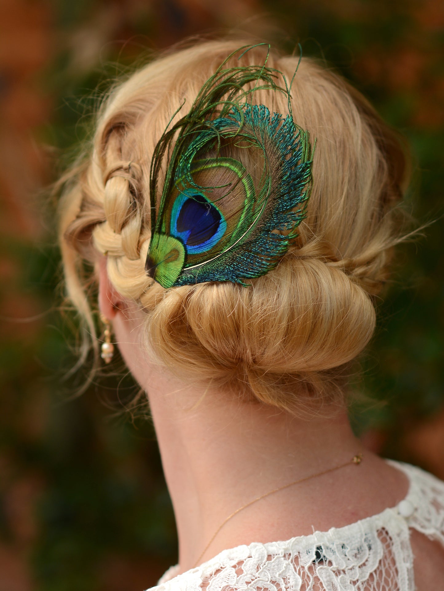 Peacock Feather Hair Clip Fascinator No.90