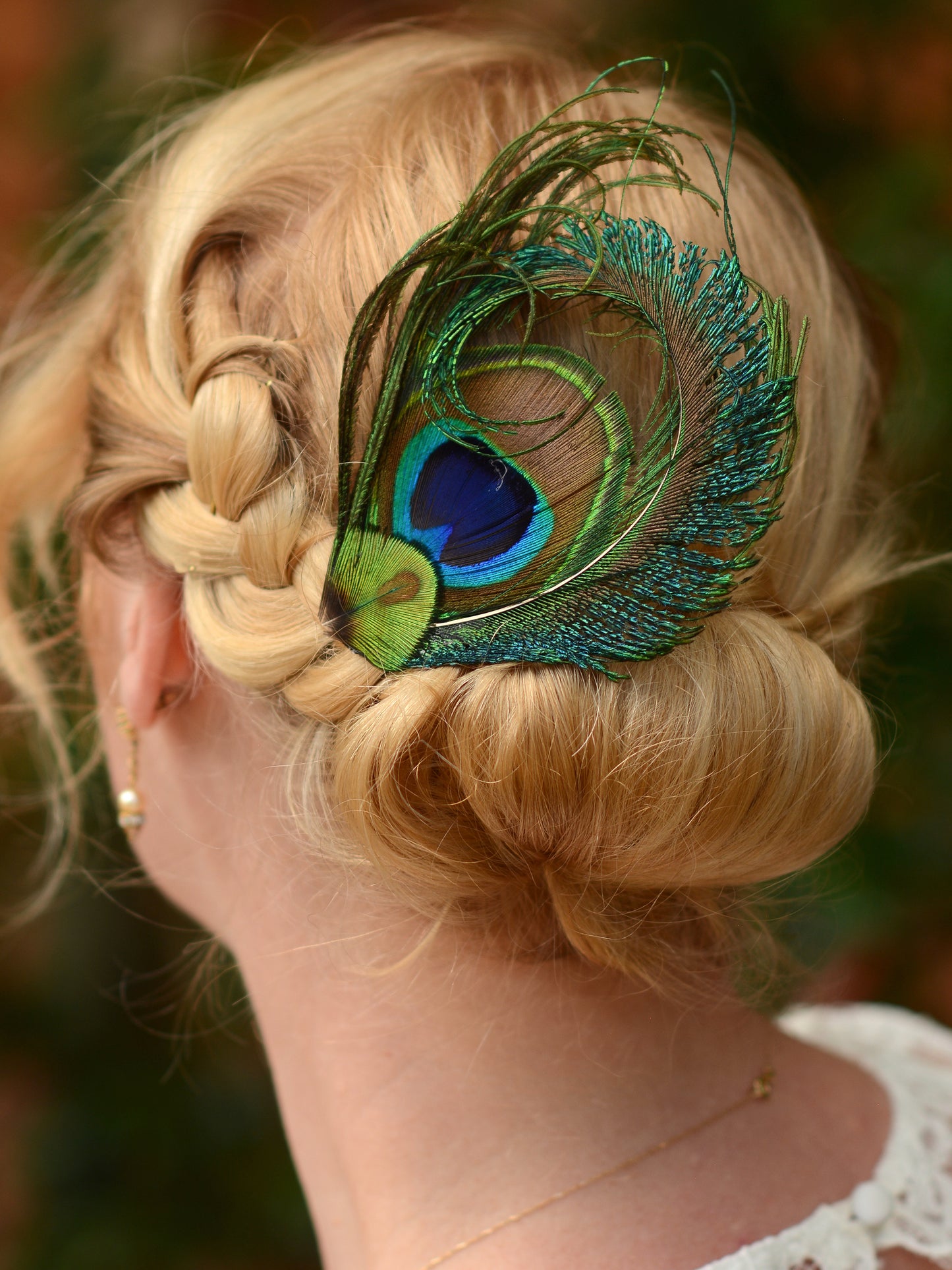 Peacock Feather Hair Clip Fascinator No.90