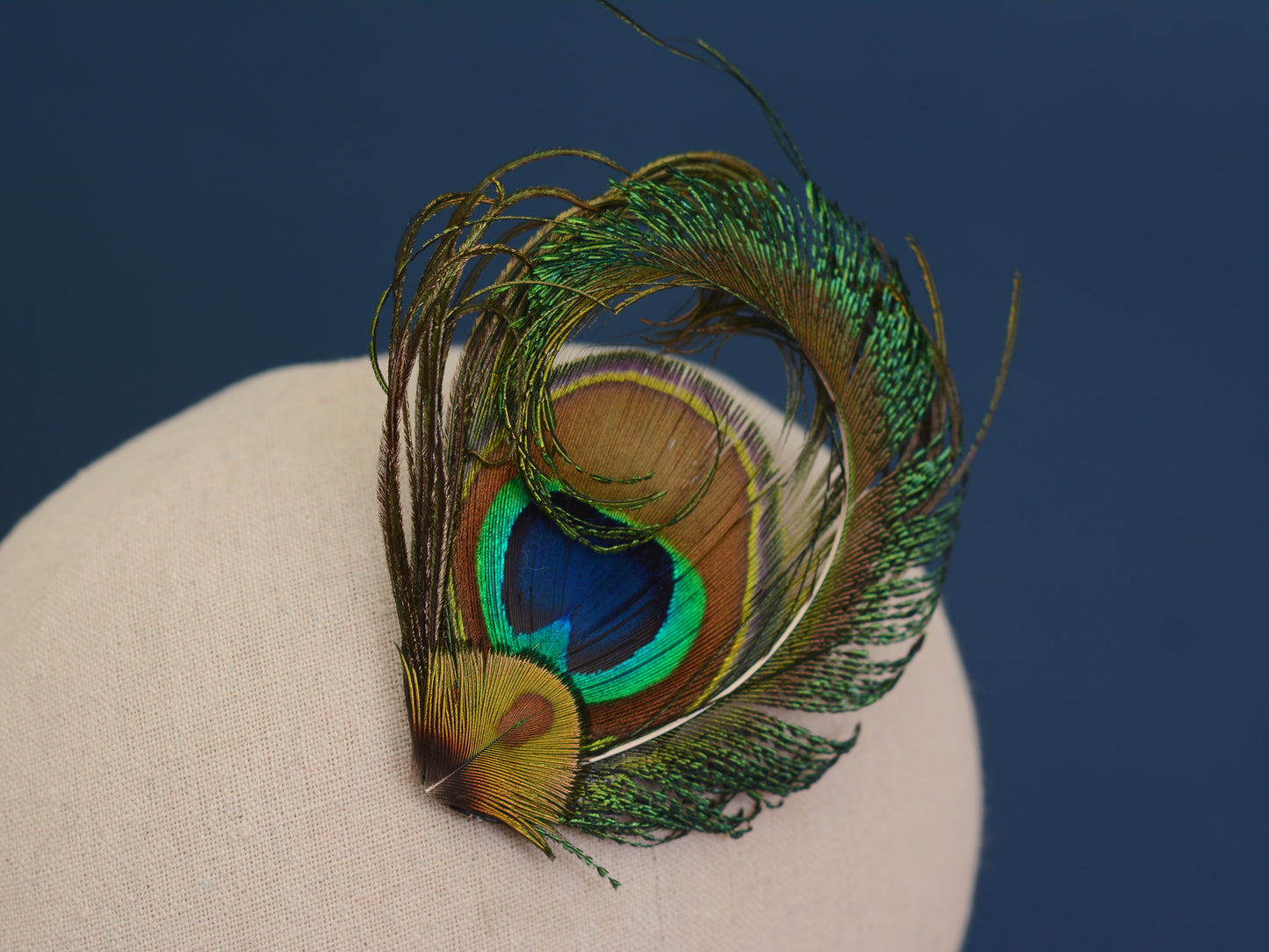 Peacock Feather Hair Clip Fascinator No.90