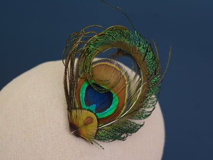Peacock Feather Hair Clip Fascinator No.90