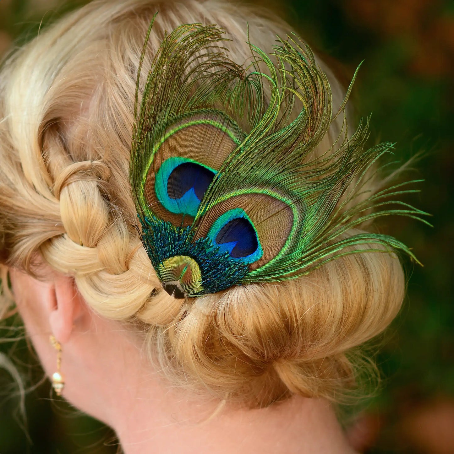 Peacock Feather Hair Clip No.091