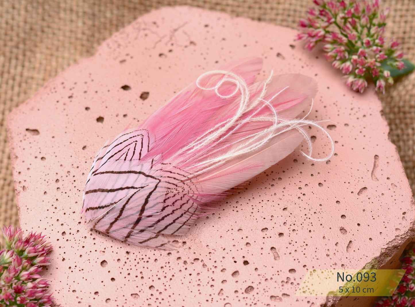Pink Feather Hair Clips