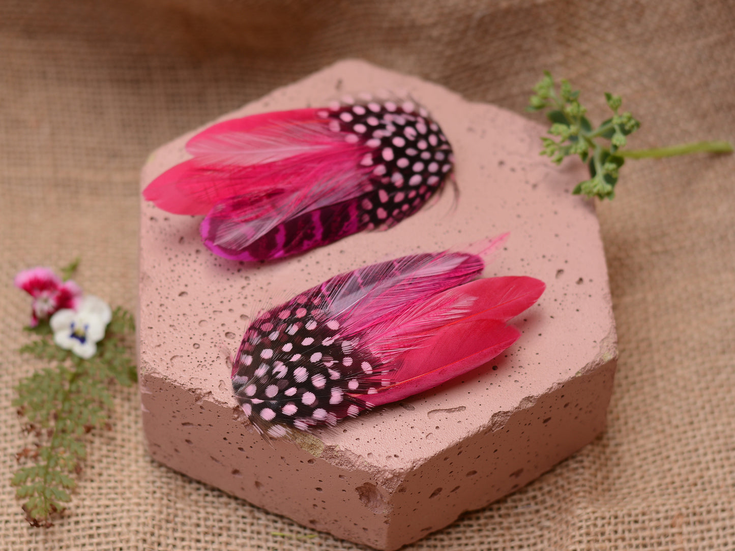 Shades of Pink Feather Hair Clip No.121