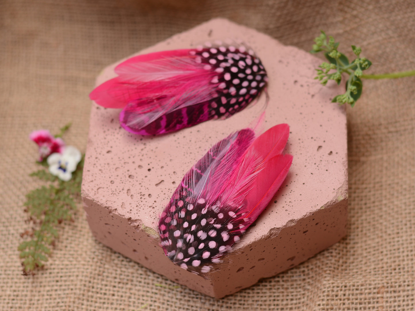 Shades of Pink Feather Hair Clip No.121