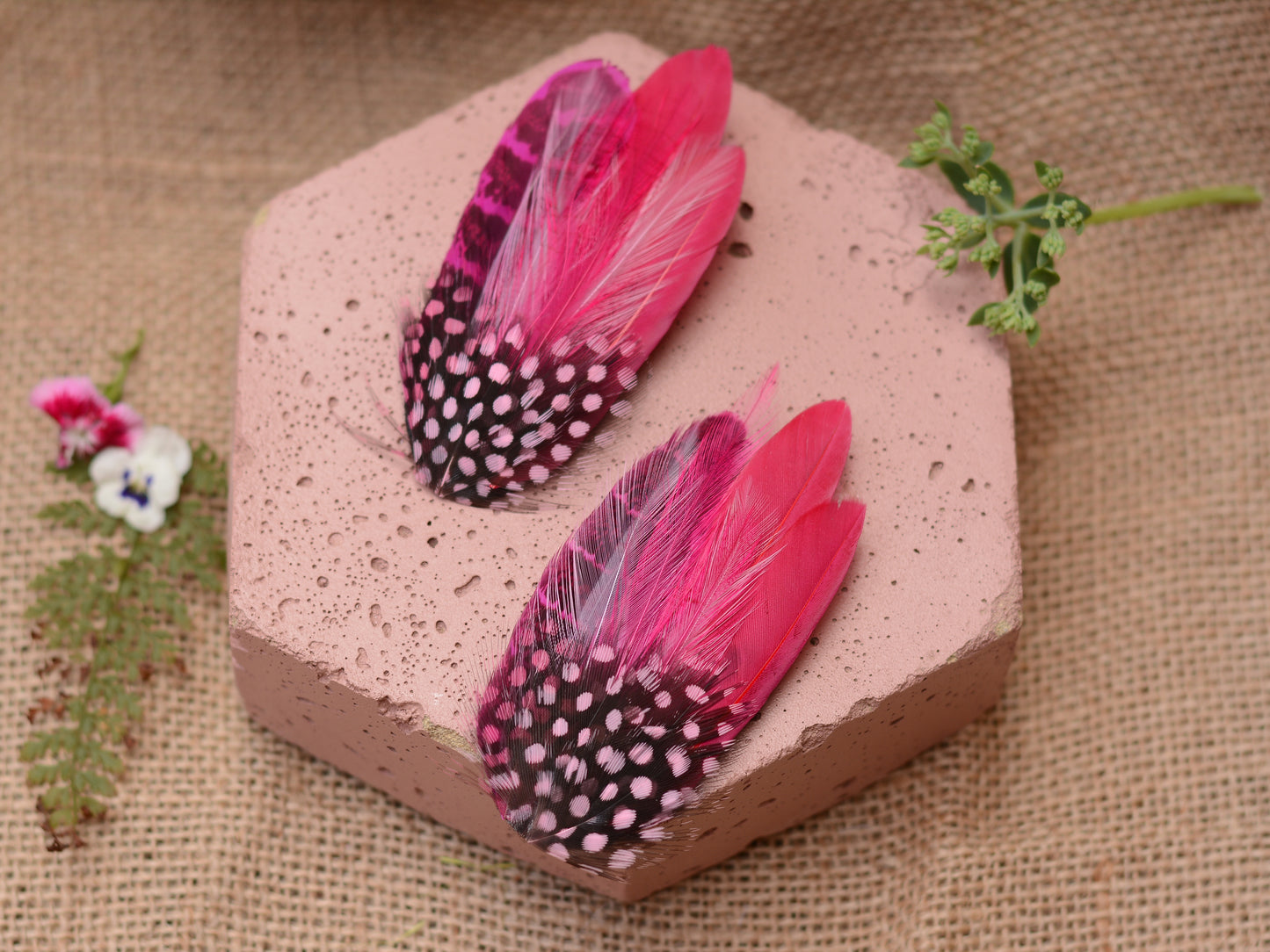 Shades of Pink Feather Hair Clip No.121