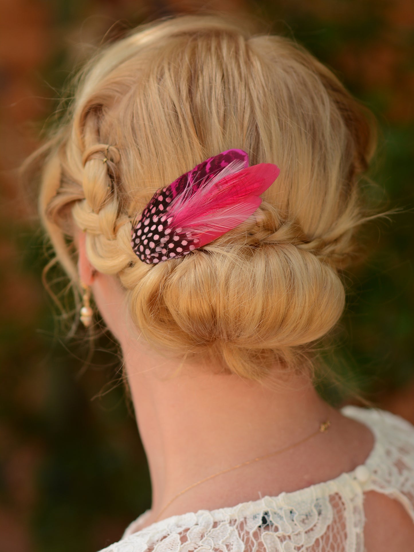 Shades of Pink Feather Hair Clip No.121