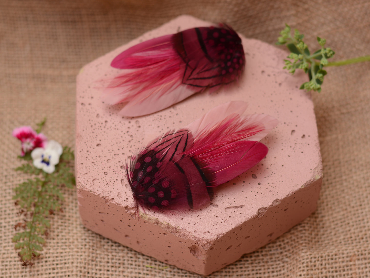 Berry Burgundy and Blush Pink Hair Clip No.123