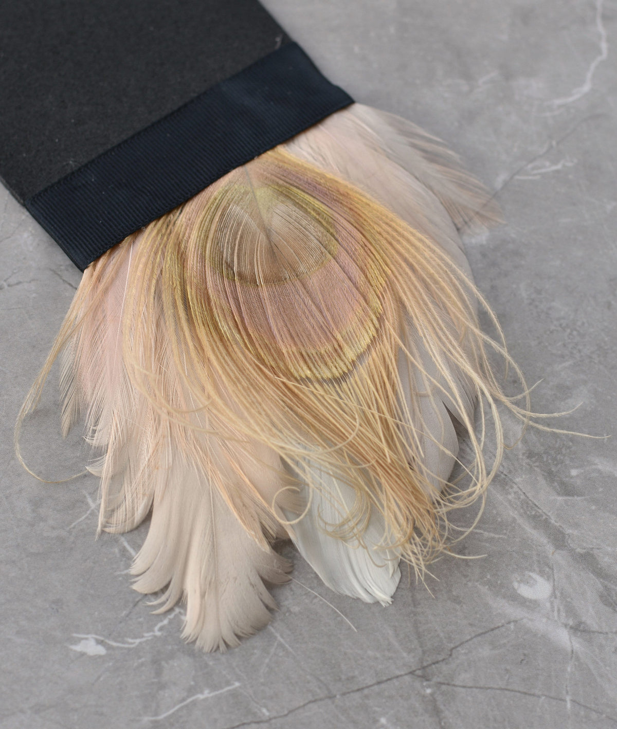 Ivory and Blush Pink Peacock Feather Pocket Square No.149 | Suit Accessory | Feather Neck Tie | Grooms Outfit | Groomsmen Gift | Wedding