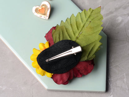 Burgundy Peony Flower Hair Clip | Silk Flower Hair Clip | Bridal Hair Clip | Bridesmaids Hair Clip | Autumn | Fall