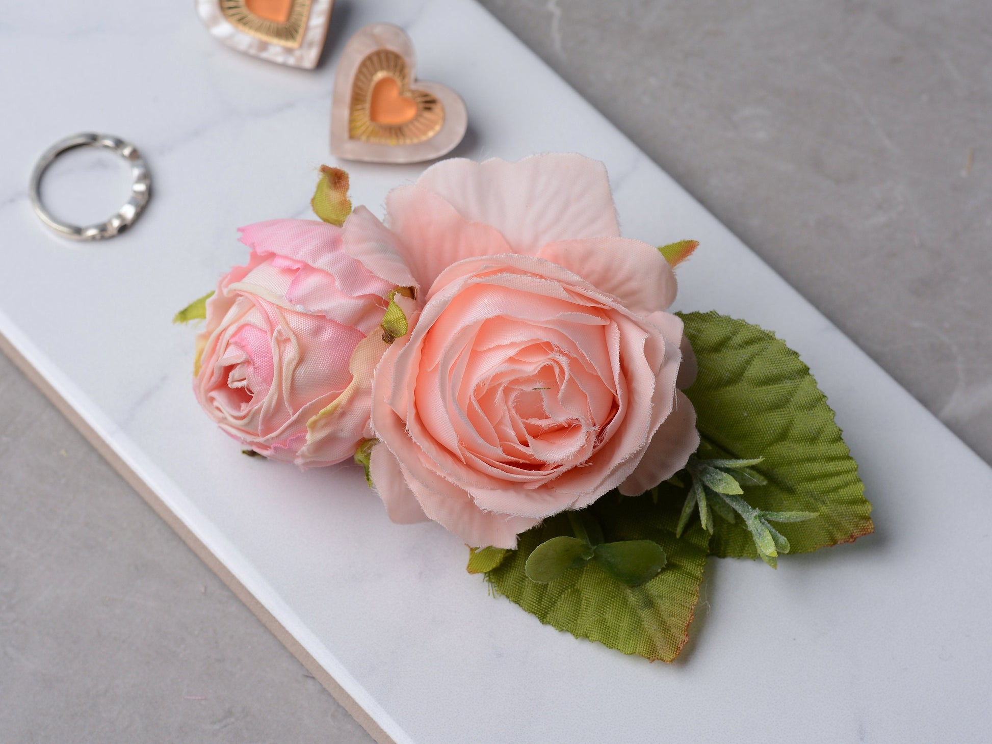 Blush Pink Rose Flower Hair Clip | Blush Flower Clip | Bridal Hair Clip | Bridesmaid Hair Clip | Flower Headpiece | Bridesmaid Headpiece