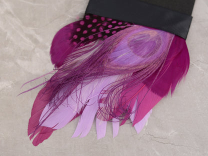 Purple Peacock Eye Feather Pocket Square No.207 | Suit Accessory | Feather Neck Tie | Grooms Outfit | Groomsmen Gift | Wedding
