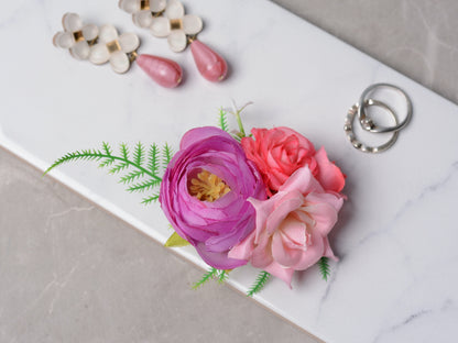 Flower Hair Clip in Pink and Lilac | Tropical Hair Clip | Bridesmaids Clip | Floral Headpiece | Bridal Hair Clip | Flower Bun Clip