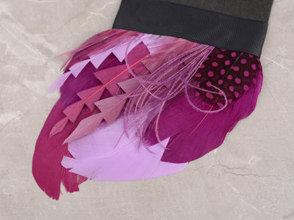 Plum Purple Feather Pocket Square No.229 | Suit Accessory | Feather Neck Tie | Grooms Outfit | Groomsmen Gift | Wedding