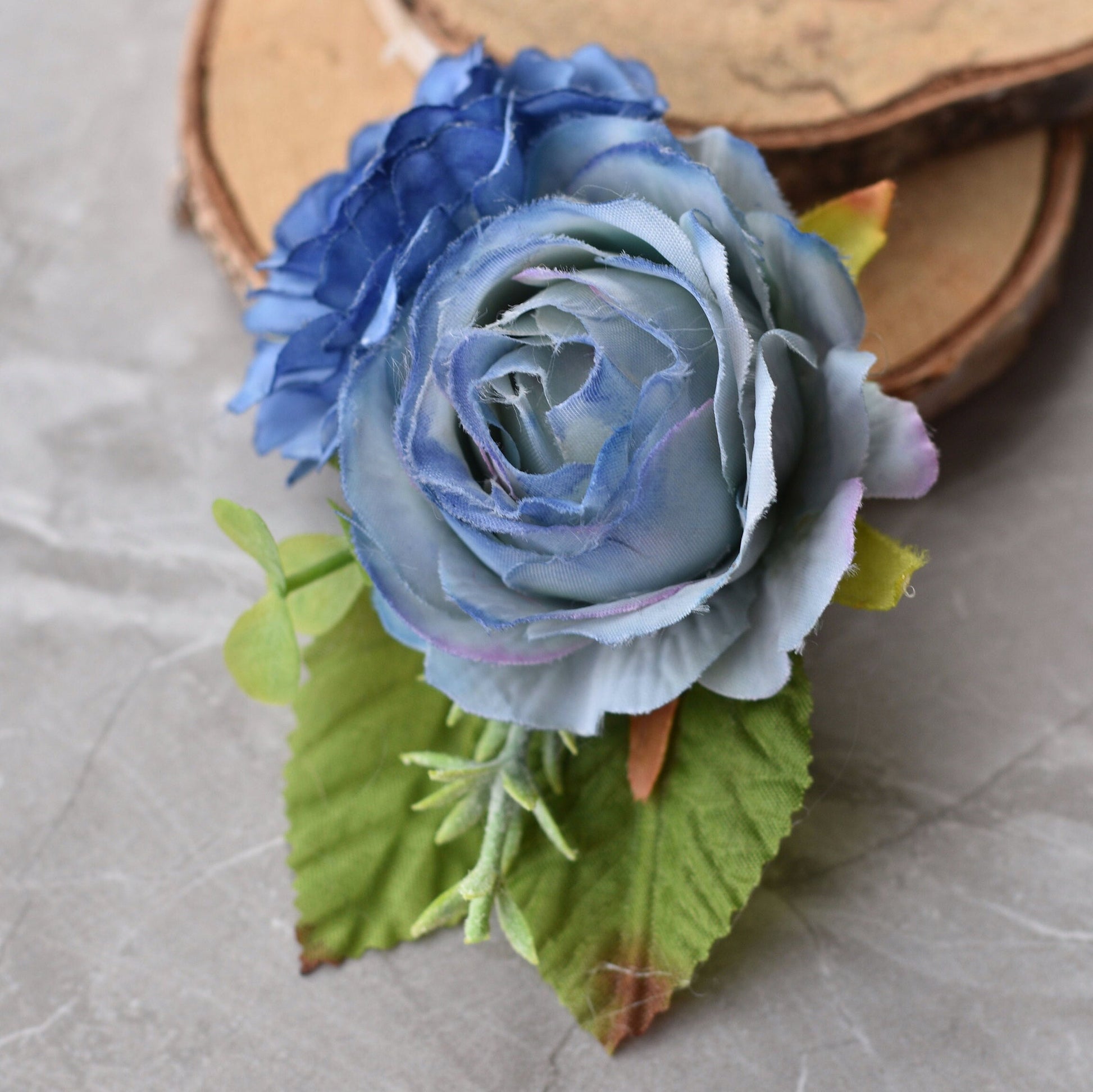 Flower Hair Clip in Blue | Bridal Hair Clip | Bridesmaids Hair Clip | Floral Headpiece | Flower Girl