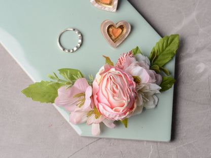 Blush Pink Rose Hair Clip | Bridal Headpiece | Floral Headpiece | Bridal Hair Clip | Flower Headpiece | Flower Hair Clip
