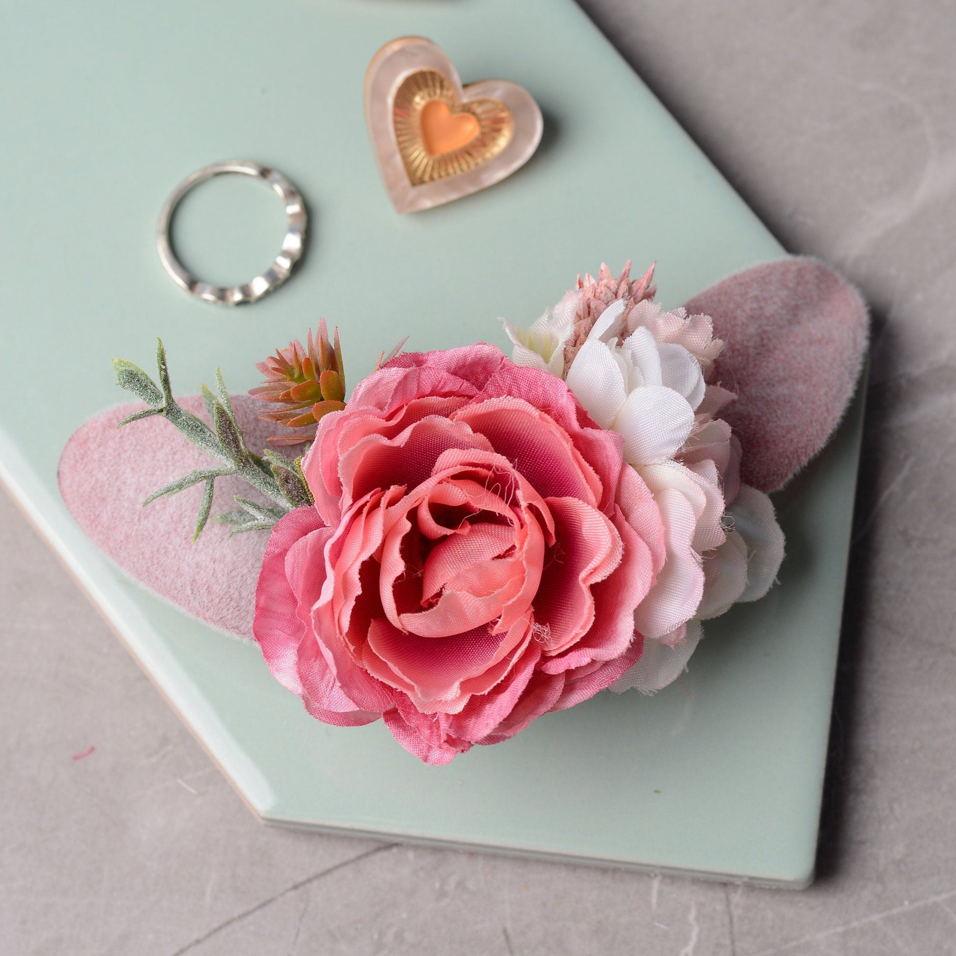 Pink Peony Hair Clip | Silk Flower Hair Clip | Bridesmaids Hair Clip | Floral Headpiece | Bridal Hair Clip | Flower Bun Clip
