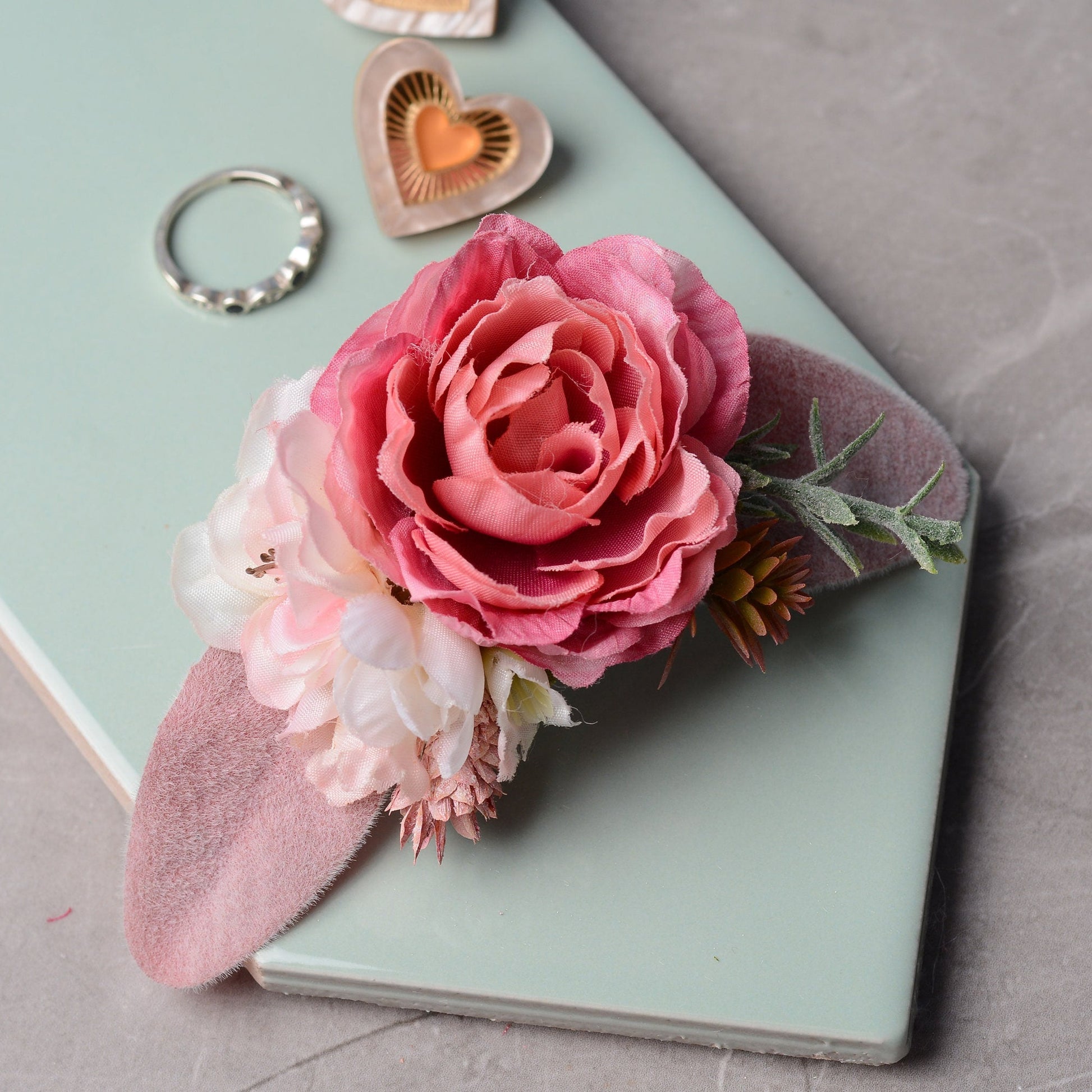 Pink Peony Hair Clip | Silk Flower Hair Clip | Bridesmaids Hair Clip | Floral Headpiece | Bridal Hair Clip | Flower Bun Clip