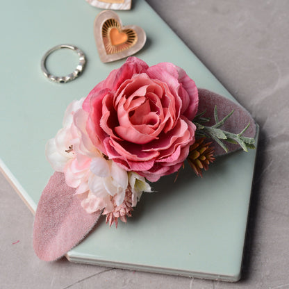 Pink Peony Hair Clip | Silk Flower Hair Clip | Bridesmaids Hair Clip | Floral Headpiece | Bridal Hair Clip | Flower Bun Clip