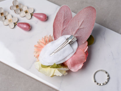 Flower Hair Clip in Coral Pink and Blush, Bridesmaids Flower Hair Piece