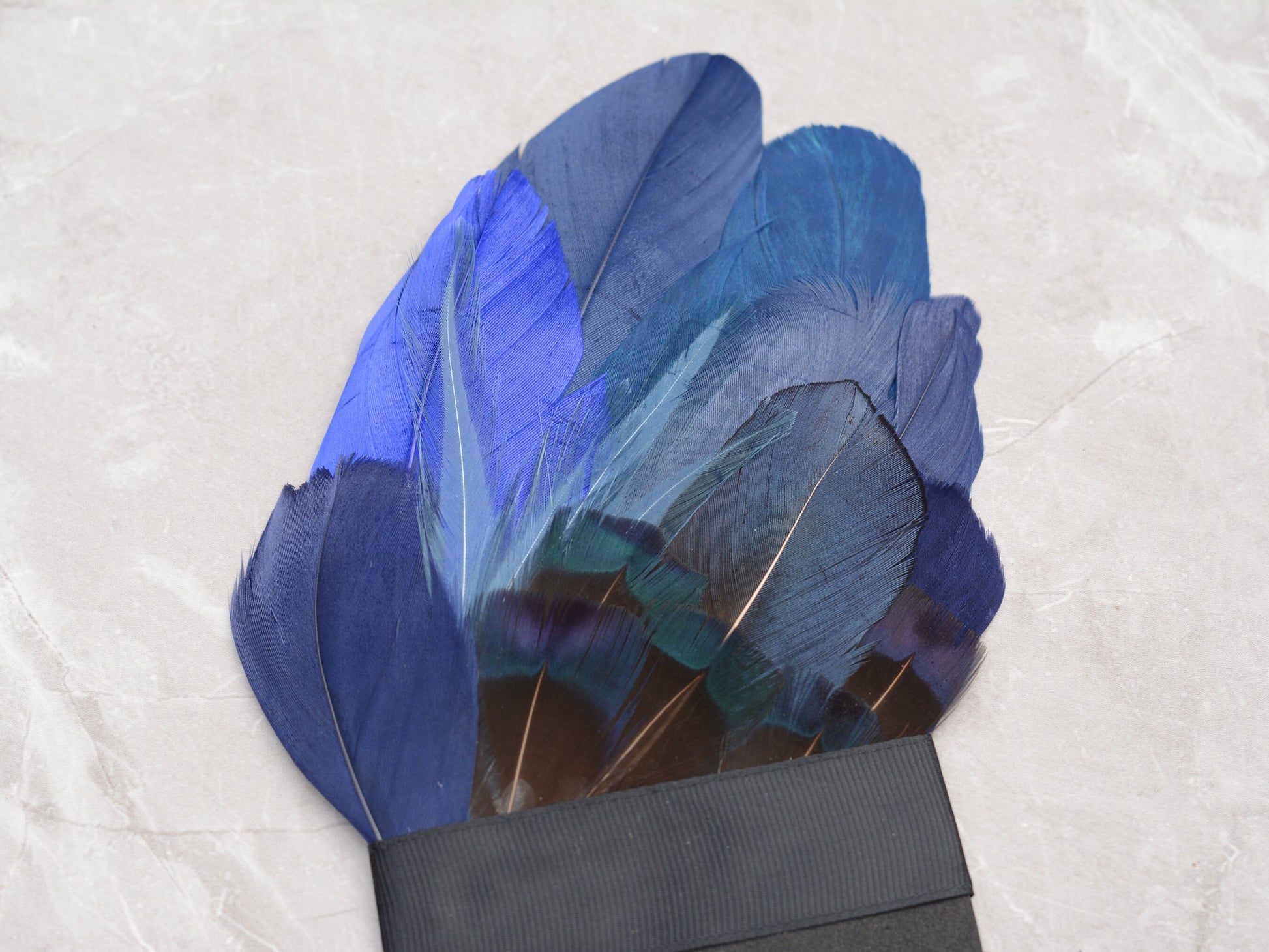 Shades of Navy Blue Feather Pocket Square No.268 | Suit Accessory | Feather Neck Tie | Grooms Outfit | Groomsmen Gift | Wedding