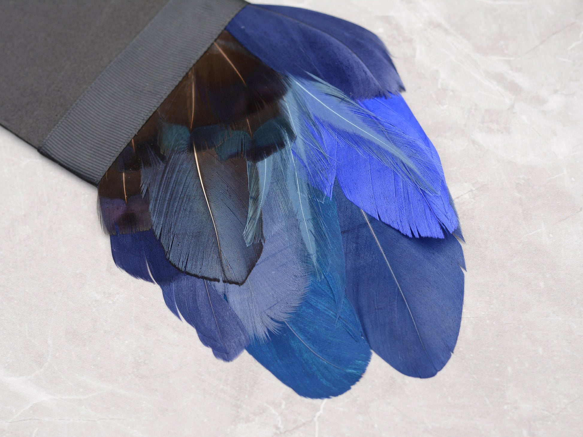 Shades of Navy Blue Feather Pocket Square No.268 | Suit Accessory | Feather Neck Tie | Grooms Outfit | Groomsmen Gift | Wedding