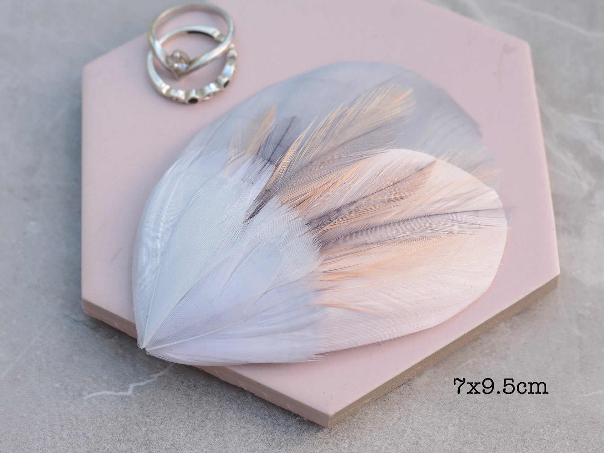 Feather Hair Clip in Grey and Blush Pink | Feather Fascinator | Feather Headpiece | Bridal Hair Clip | Bridesmaids Hair Clip