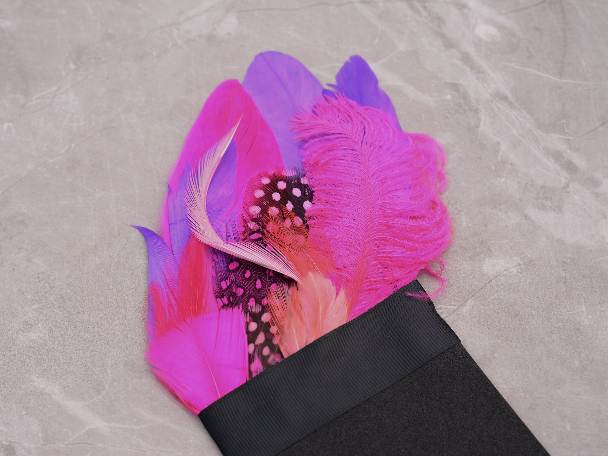 Vibrant Purple and Pink Feather Pocket Square No.265 | Suit Accessory | Feather Neck Tie | Grooms Outfit | Groomsmen Gift | Wedding