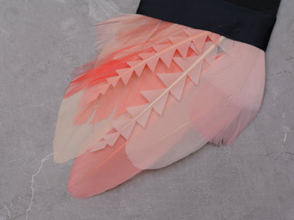 Ombre Ivory and Blush Pink Feather Pocket Square No.273 | Suit Accessory | Feather Neck Tie | Grooms Outfit | Groomsmen Gift | Wedding