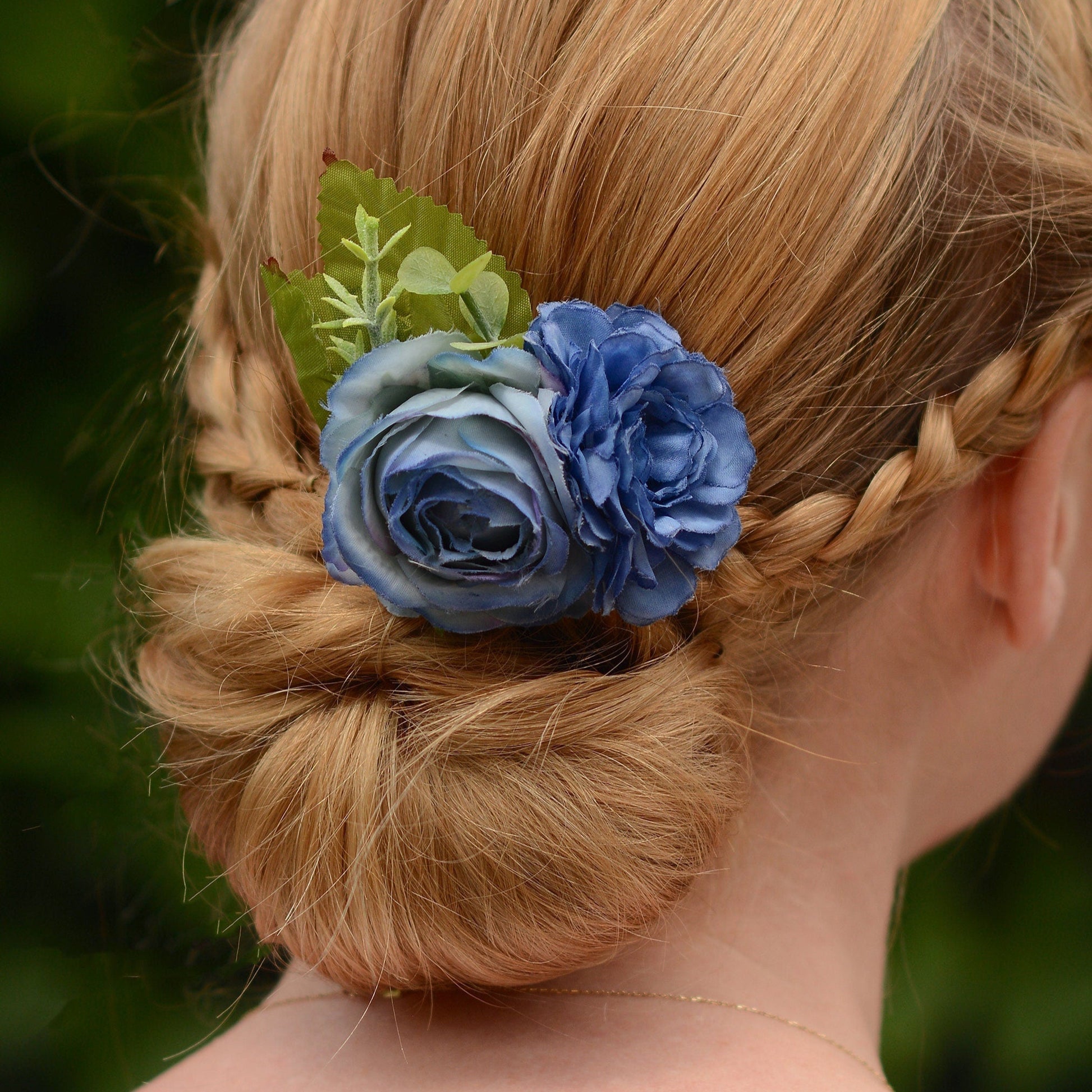 Flower Hair Clip in Blue | Bridal Hair Clip | Bridesmaids Hair Clip | Floral Headpiece | Flower Girl