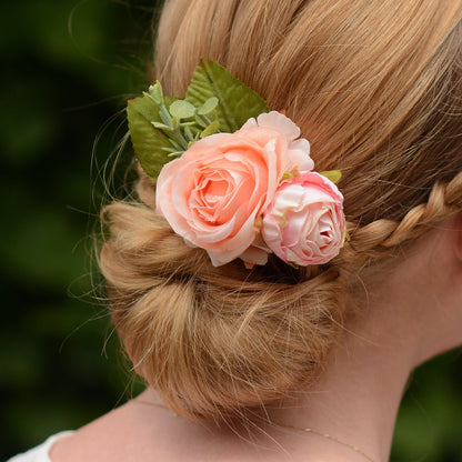 Blush Pink Rose Flower Hair Clip | Blush Flower Clip | Bridal Hair Clip | Bridesmaid Hair Clip | Flower Headpiece | Bridesmaid Headpiece