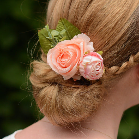 Blush Pink Rose Flower Hair Clip | Blush Flower Clip | Bridal Hair Clip | Bridesmaid Hair Clip | Flower Headpiece | Bridesmaid Headpiece