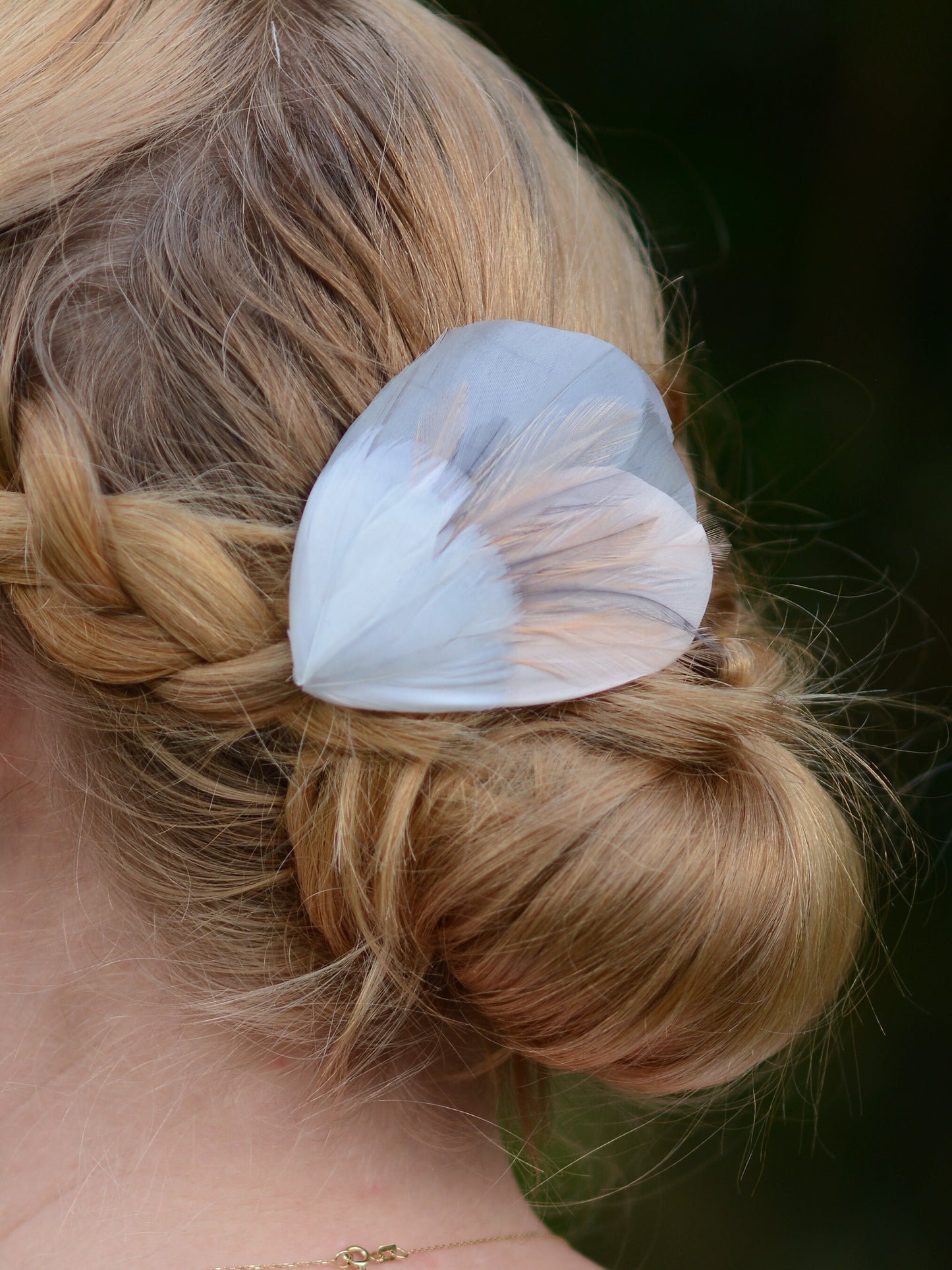 Feather Hair Clip in Grey and Blush Pink | Feather Fascinator | Feather Headpiece | Bridal Hair Clip | Bridesmaids Hair Clip