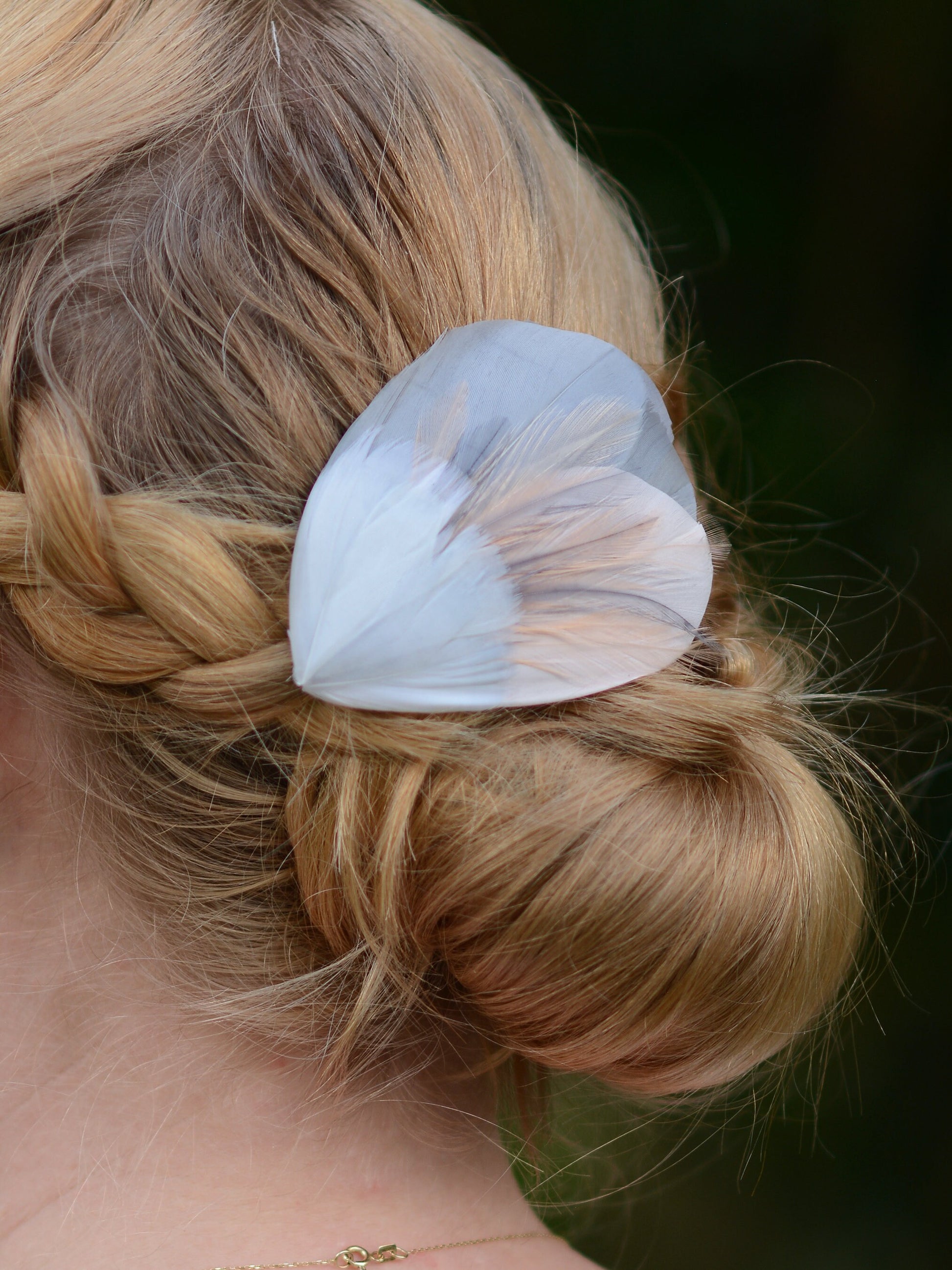 Feather Hair Clip in Grey and Blush Pink | Feather Fascinator | Feather Headpiece | Bridal Hair Clip | Bridesmaids Hair Clip
