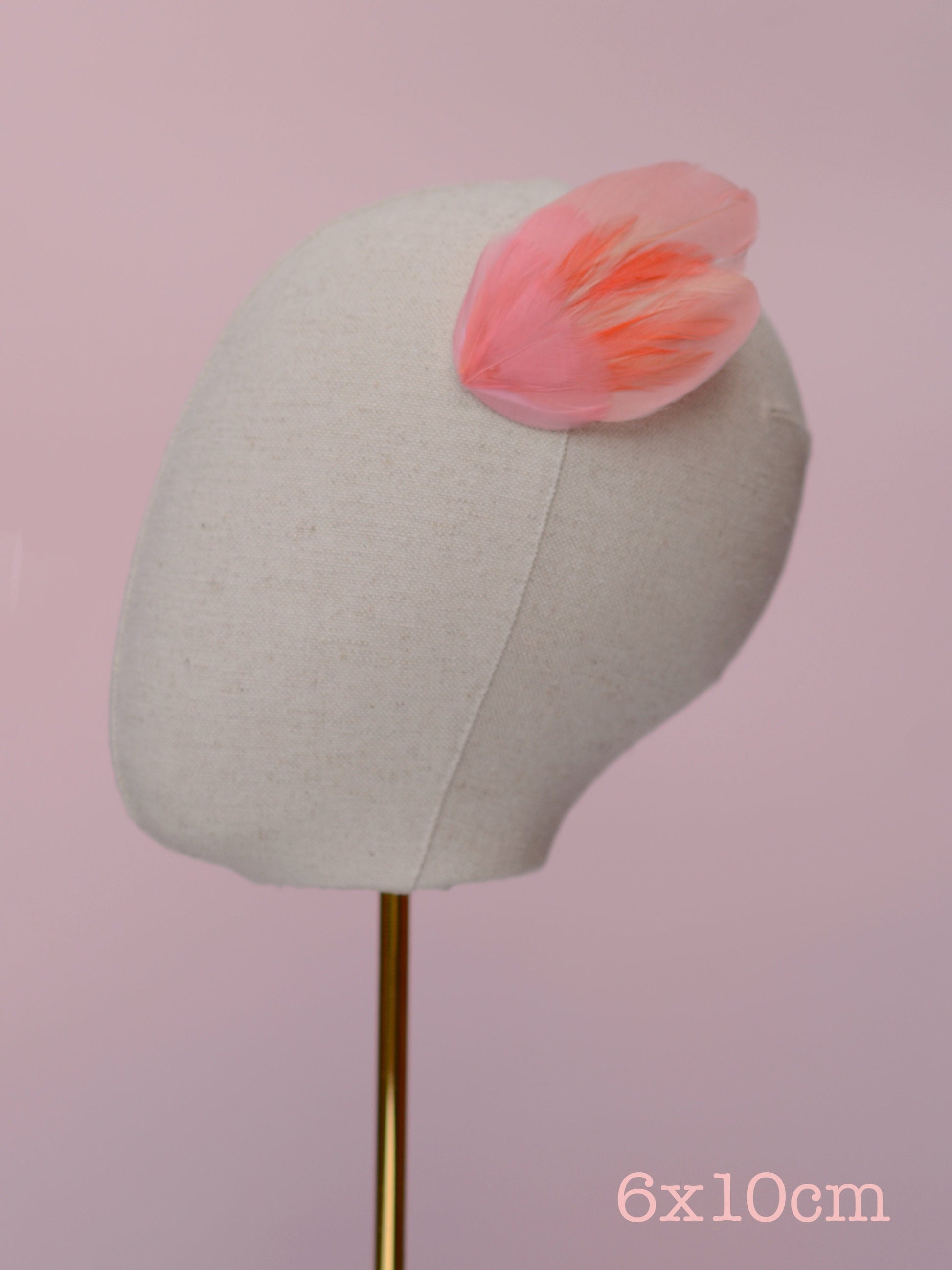 Feather Hair Clip in Coral and Flamingo Pink | Feather Fascinator | Feather Headpiece | Bridal Hair Clip | Bridesmaids Hair Clip