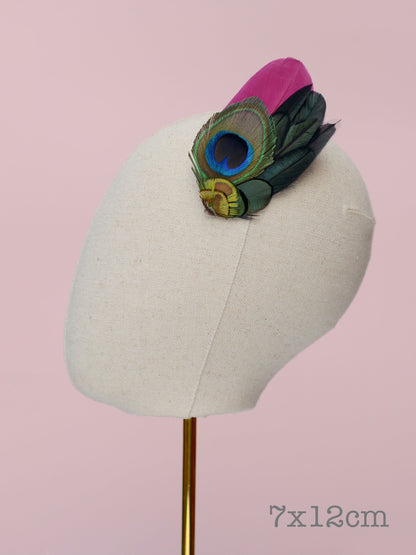 Plum and Peacock Feather Hair Clip | Peacock Feather Fascinator | Wedding Fascinator | Bridal Hair Clip | Bridesmaid Hair Clip